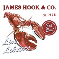 James Hook & Co. live lobster logo with “Eat ’Em!”