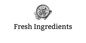 “Fresh Ingredients” graphic with a bowl of ingredients