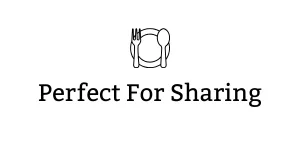 “Perfect for Sharing” graphic with a plate and utensils icon